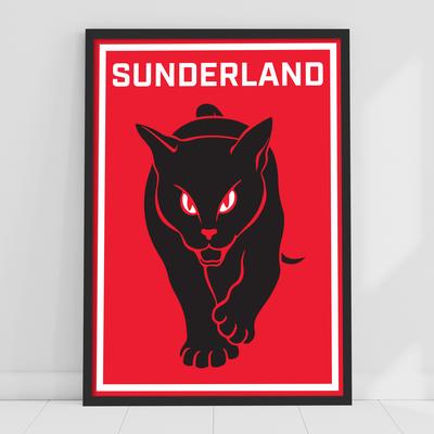 Sunderland Black Cat Spot Druck – ungerahmt A2 Image