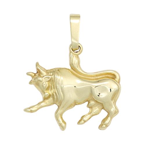 Sternzeichen-Anhänger JOBO ""Sternzeichen Stier"" Schmuckanhänger Gr. Gelbgold 333, goldfarben (gelbgold 333) Damen 333 Gold