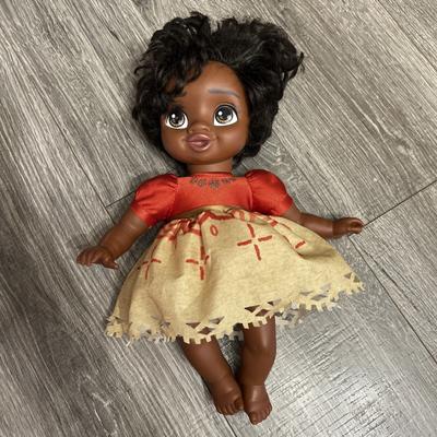 Disney Toys | Disney My First Princess Baby Moana 13" Doll Attached Clothes Moveable Arms Legs | Color: Brown/Red | Size: 13 In.
