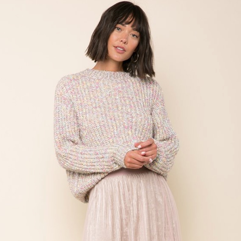 Anthropologie Sweaters | Tinley Pullover Sweater (Raga From Anthropology) | Color: Pink/Yellow | Size: L