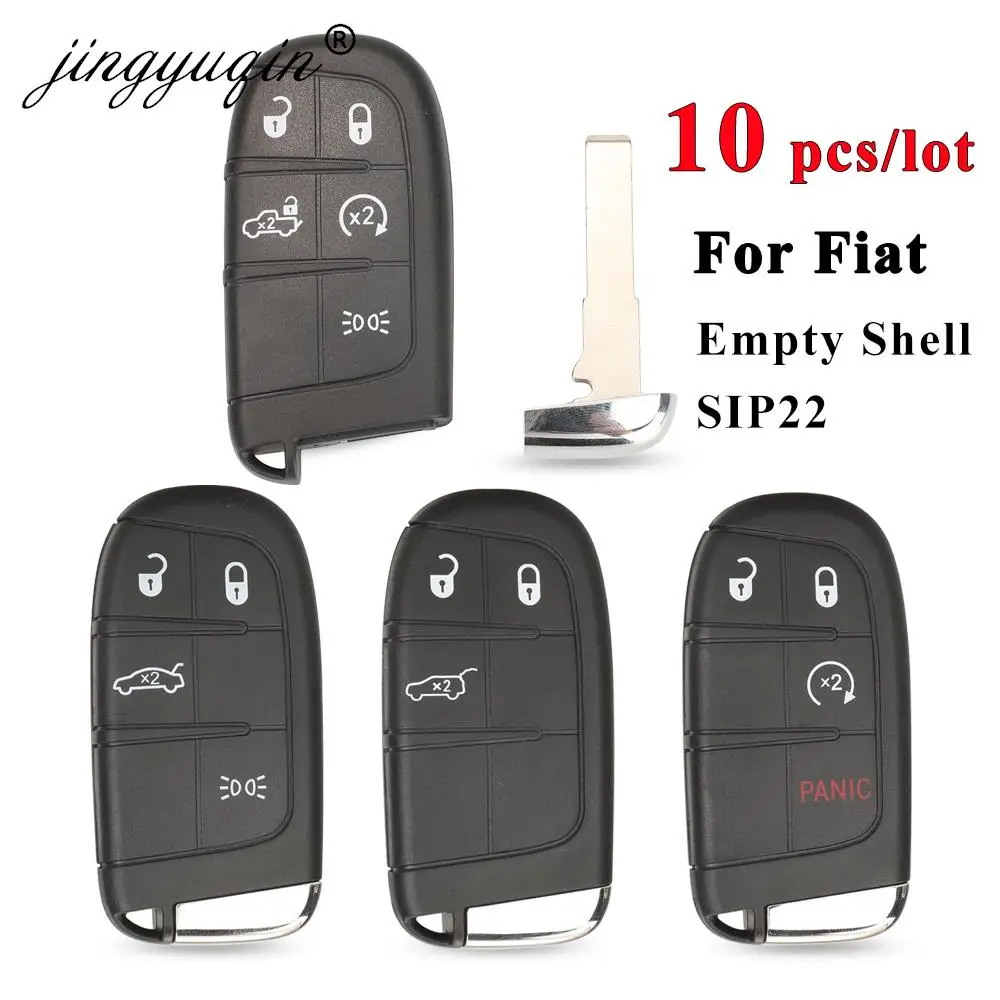 Jingyuqin 10 stücke SIP22 Remote Smart Key Shell für Fiat 500 500L 500X Toro 2016 2017 2018 2019 Auto Schlüssel Fall 3/4/5 BTN Ersatz Image