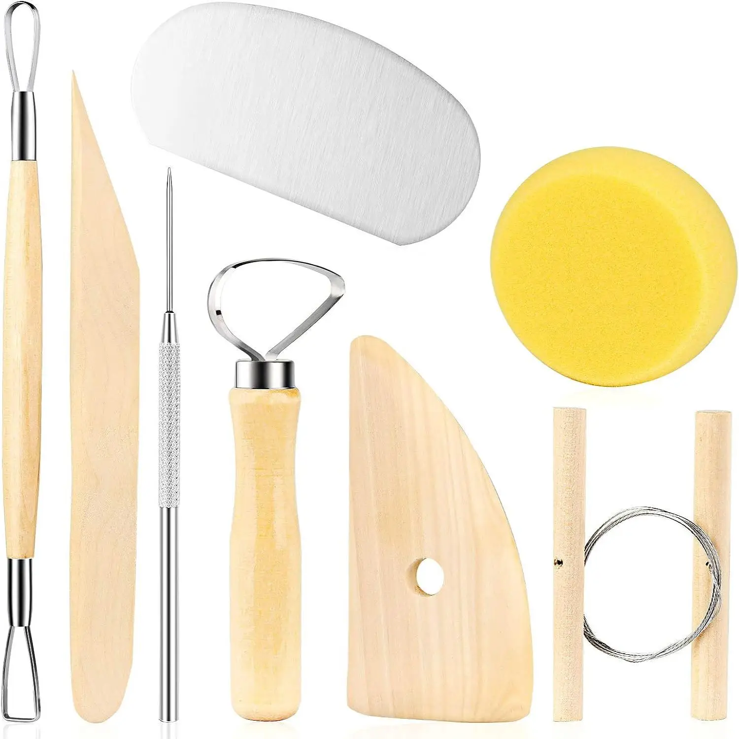 8 pièces/ensemble outils en argile bricolage outils de moulage de céramique couteau à bois ensemble d'outils de poterie Kits de sculpture en argile sculpture outils en céramique pratiques