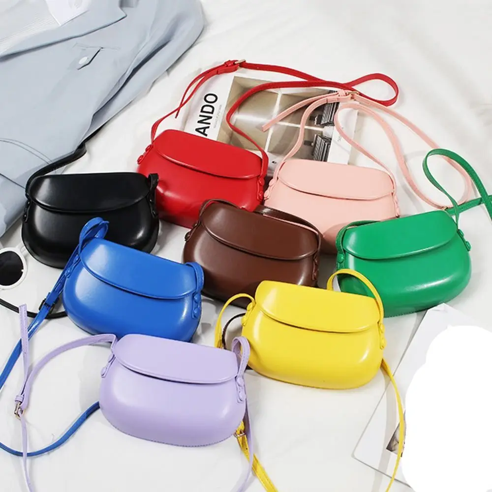 Sac à bandoulière en cuir PU pour femmes, sac à main de luxe à la mode, sac à bandoulière de selle couleur bonbon, sacoches pour filles