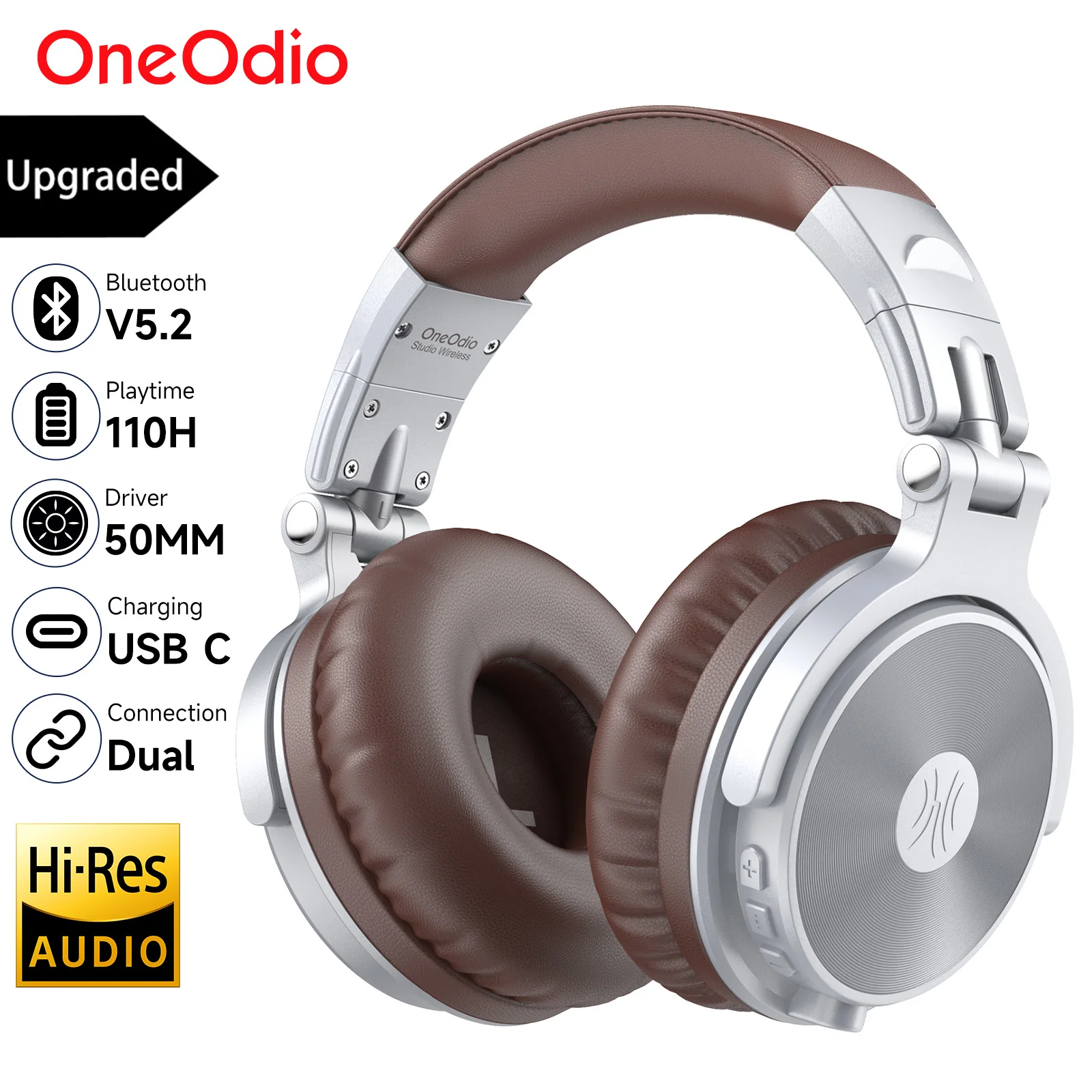 Oneodio mise à niveau Pro C sans fil Bluetooth 5.2 casque sur l