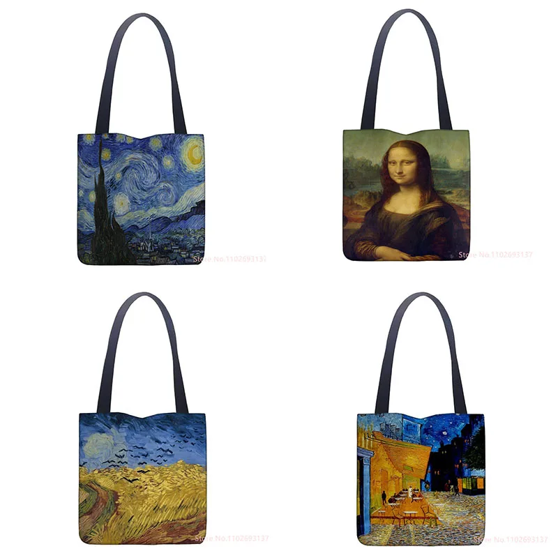 Sac fourre-tout Van Gogh pour femme, peinture à l'huile, sac de voyage, sac à soupe portable, sac à main pliable pour femme, haute qualité, art rétro, mode, nouveau