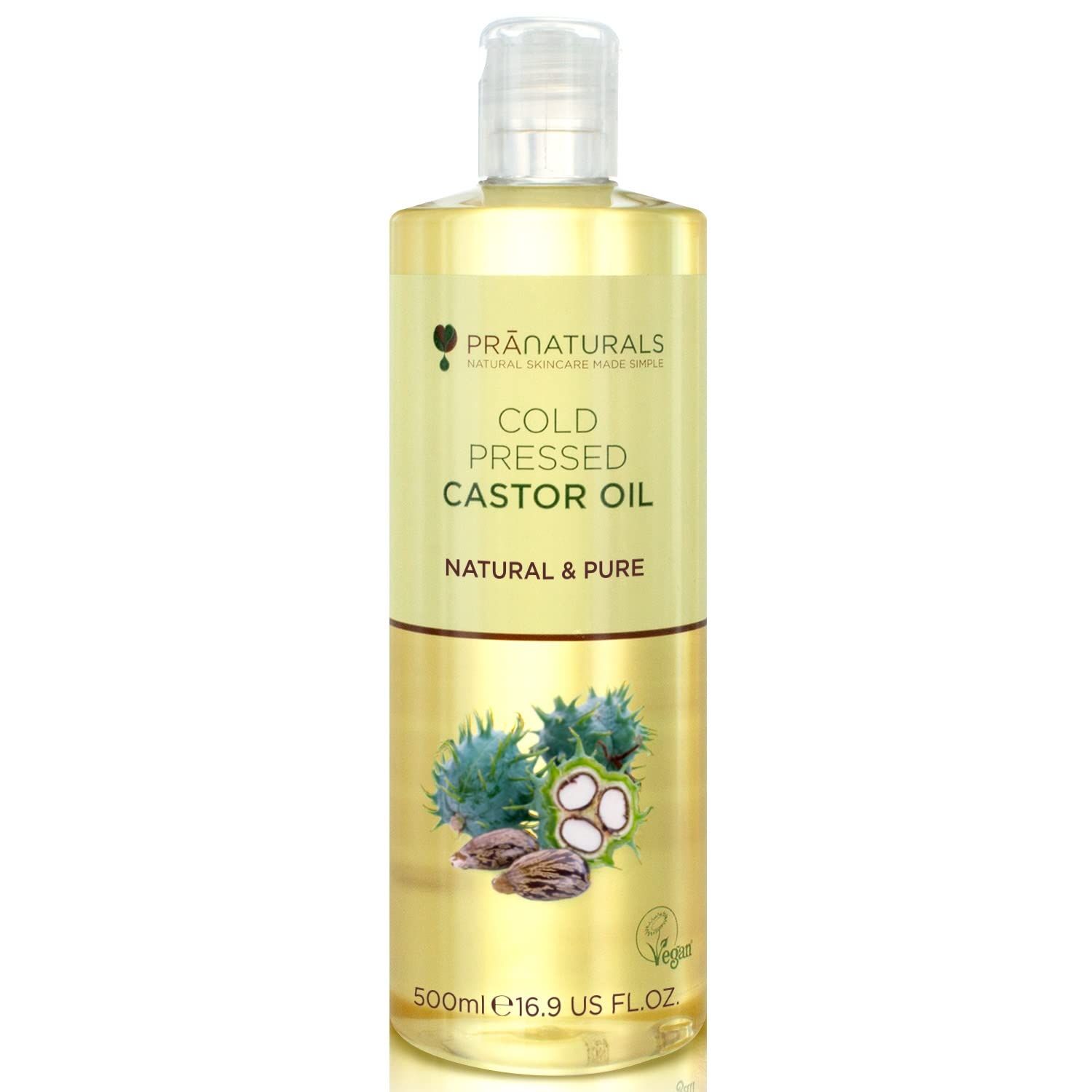 PraNaturals Olio di ricino spremuto a freddo 500 ml
