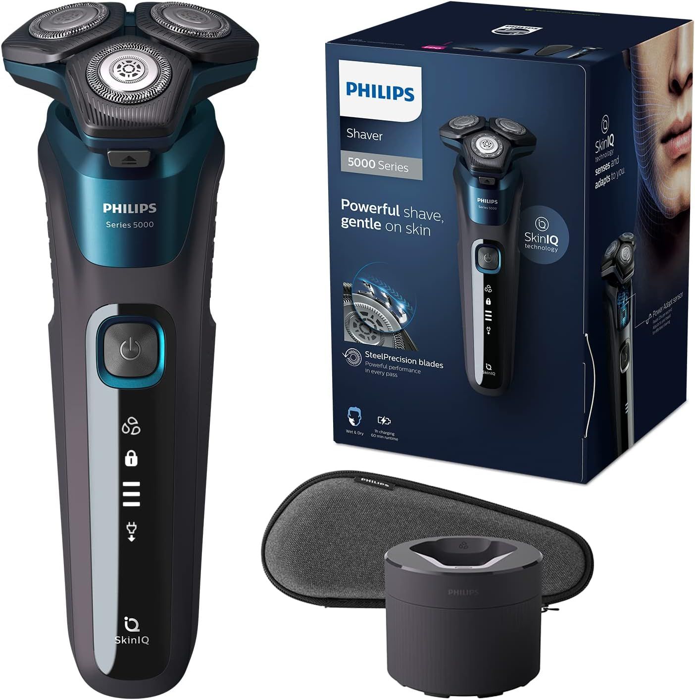 Philips Shaver Series 5000 - Rasoio elettrico ad umido e a secco con t