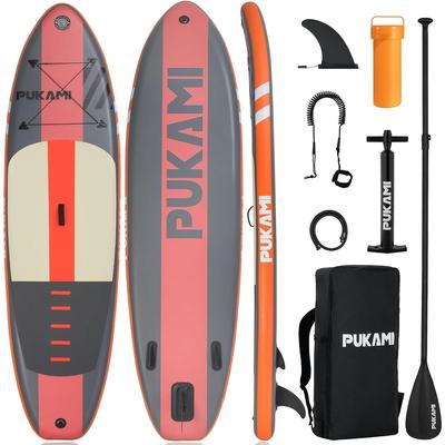 BOSSIN Inflatable Paddle Board for Adults,10.6' Stand Up Paddle Board with Premium SUP Accessories & Carry Bag,Paddle,Pump,Leash