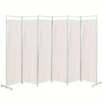 TEMU Lifezeal 6-panel Room Divider Folding Privacy Screen W/steel Frame Decoration White