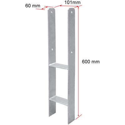 Swanew 101MM 6 Stück Pfostenträger Pfosten H-anker Feuerverzinkt Langlebig Vierkantholzpfosten für Image