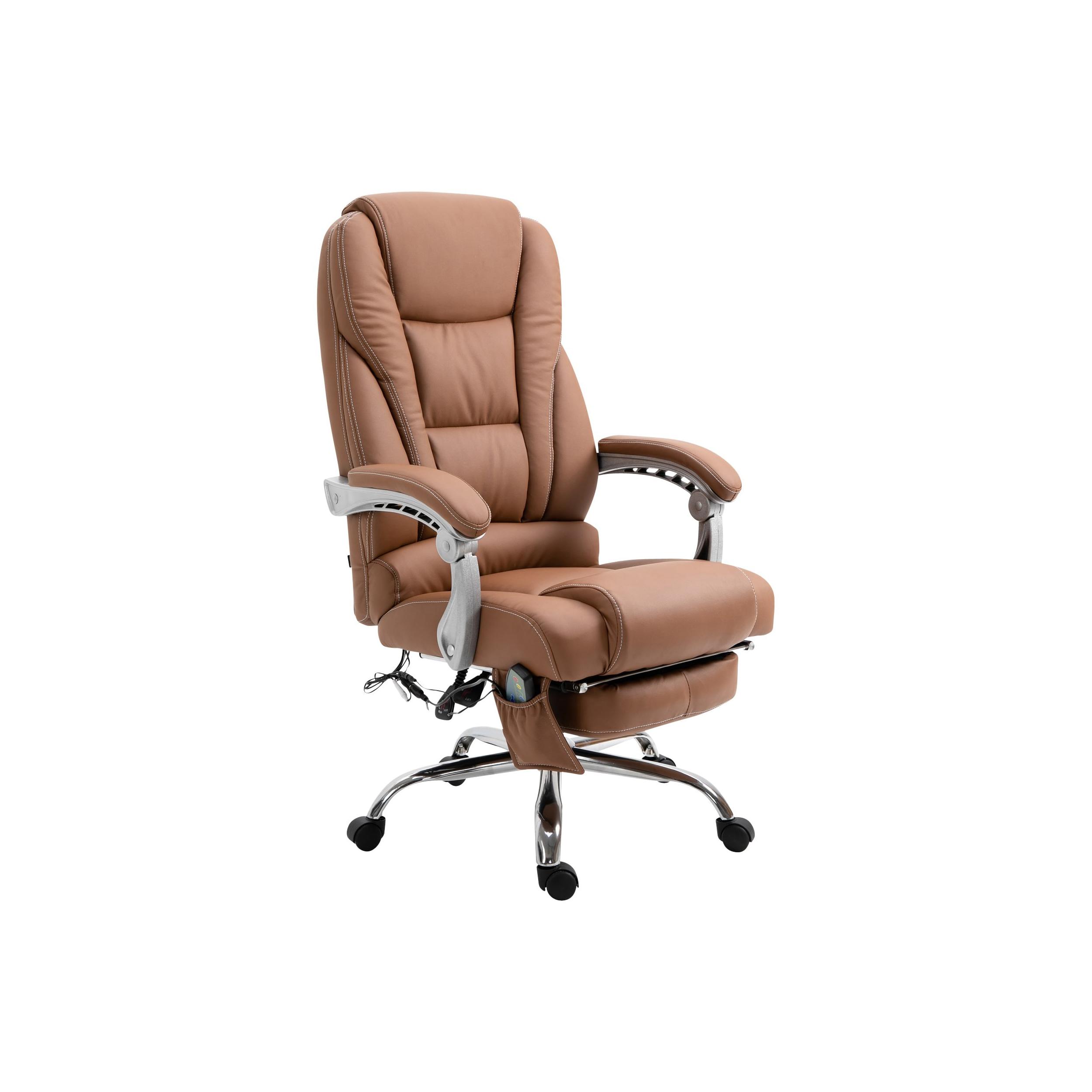 Sedia da ufficio massaggiante in Finta pelle Colore marrone chiaro