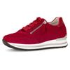 Keilsneaker GABOR "TURIN", Damen, Gr. 40, rot, Ziegenveloursleder, Leder, unifarben, sportlich, Schuhe Sneaker, Freizeitschuh, Halbschuh, Schnürschuh mit Wechselfußbett, H-Weite