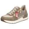 Sneaker RIEKER, Damen, Gr. 38, beige (beige, taupe), Lederimitat, Textil, sportlich, Schuhe Sneaker, Freizeitschuh, Schnürschuh, Halbschuh mit modischen Akzenten