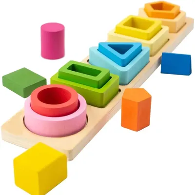 Children's Wooden Category Stack Toy Education Color Shape Classification Instrument Puzzle Toys