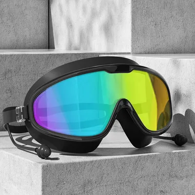 Adult electroplated large frame swimming goggles/anti-fog and anti-ultraviolet/safety optical
