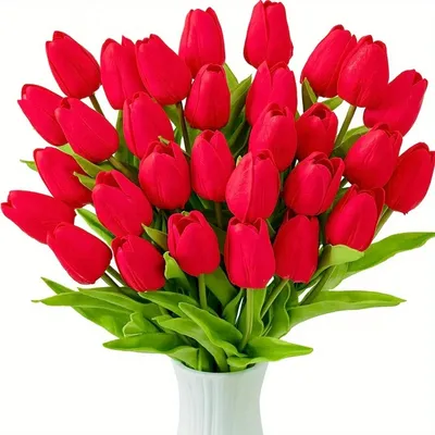 5/7/9/11/13 Bundles Vibrant Real Touch Artificial Tulips -Faux Flowers - &Home Accent -