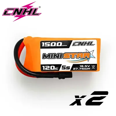 2PCS CNHL 5S 18.5V Lipo Battery 1500mAh 120C With XT60 Plug Ministar For RC Airplane FPV Quadcopter