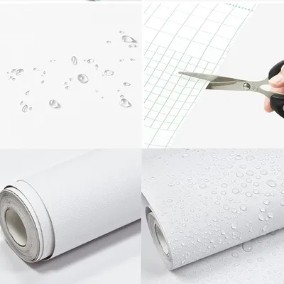 Waterpoof Matte Wallpaper white Vinyl Self-Adhesive Stickers for Wall Furniture Livingroom Contact