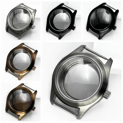 NH35 36mm/39mm Silver Brushed Watch Case Sapphire Glass Fit NH34 NH35 NH36 ETA2824 PT5000 Movement Watch Accessories