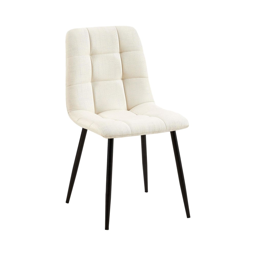 Chaise de salle à manger avec pieds en métal en tissu Crème