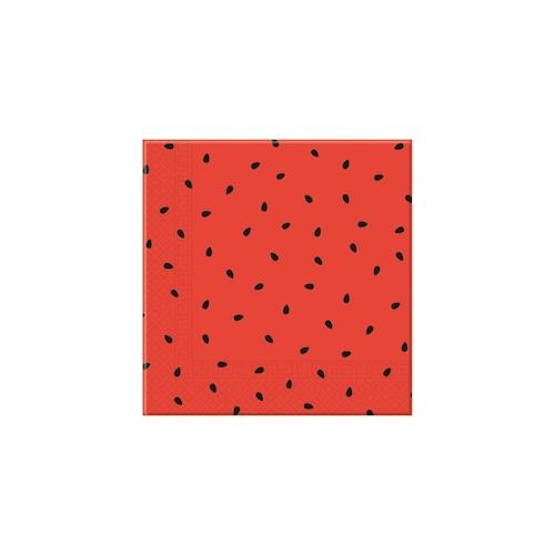 20 grosse Servietten Wassermelone rot 33 x 33 cm