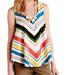 Anthropologie Tops | Anthropologie Open Back Cutout Tank Top S Multicolor Striped Chevron Scoop Neck | Color: Blue/White | Size: S