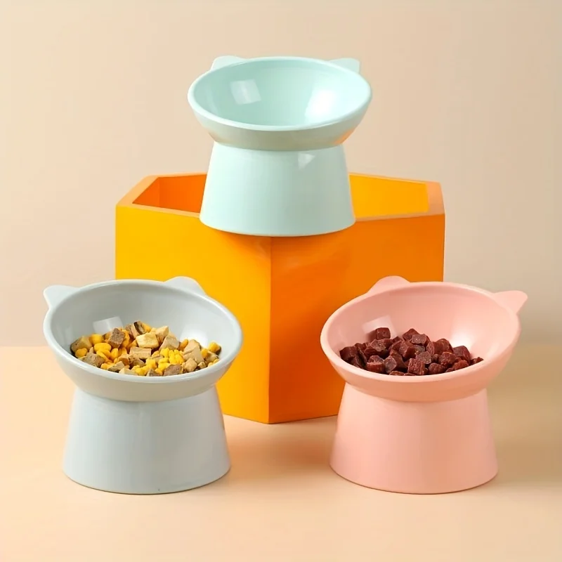 Bols de nourriture pour chat surélevés, Anti-vomissement, bol de nourriture pour animaux de compagnie pour chats à face plate, petits chiens, protège la colonne vertébrale des animaux de compagnie,