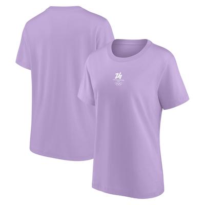 Übergroßes T-Shirt mit Logografik vorne und vorne für Olympische Spiele 2026 von Milano Cortina – Lila – Damen Image