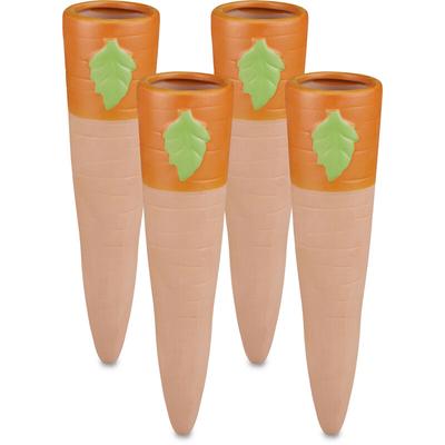 Relaxdays - Tonspitzen Bewässerung, 4er Set, Tonkegel für 1,5 l pet Flaschen, für Balkonkästen & Image