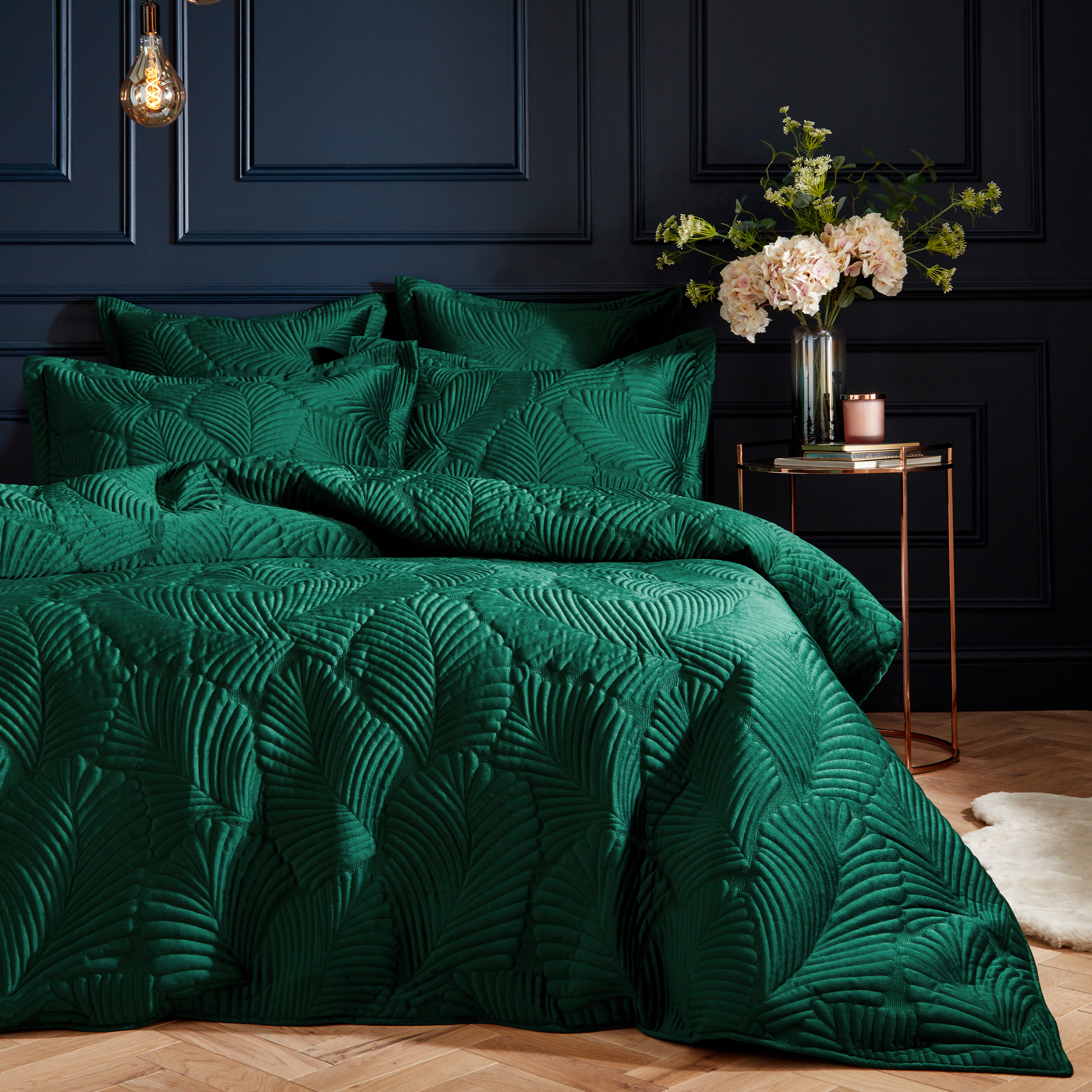 Paoletti Palmeria Duvet Cover Set - Emerald Cotton - Size King | Paoletti Sale | Discount Designer Brands