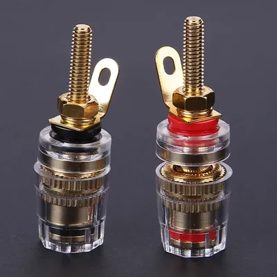 2/4/6pcs Brass 4MM Gold Plated Speaker Amplifier Terminal Binding Post Nut Banana Plug Jack Socket