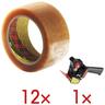 12x Packband »Premium« inkl. 1x Packband-Abroller »H-180« transparent, Scotch