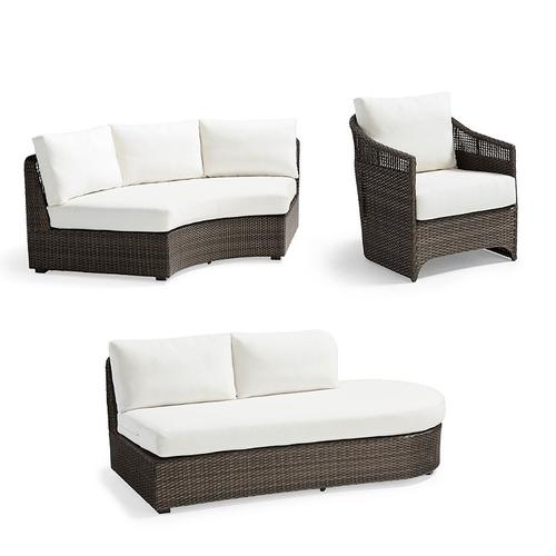 Palma Seating Replacement Cushions - Right-Facing Loveseat, Standard, Snow - Frontgate