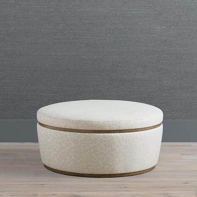 Devereaux Ottoman - Indigo Crypton Nolita Dot Performance - Frontgate