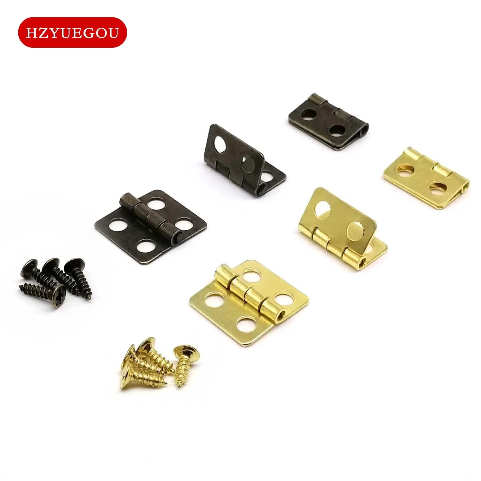 Mini petite charnière de boîte en bois avec vis, 12 pièces, pour coffre à bijoux, cadeau, étui à musique à vin, porte d