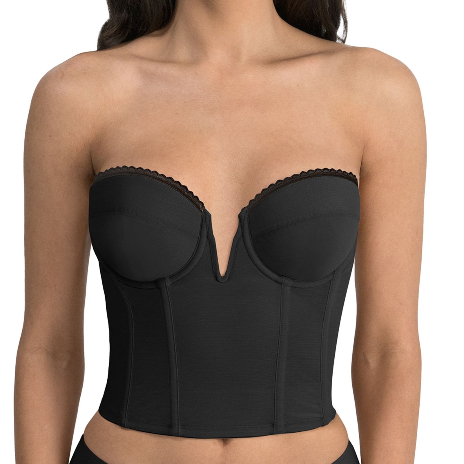 Dominique Valerie V Wire Backless Strapless Bra (Size 34-B) Black, Nylon,Spandex