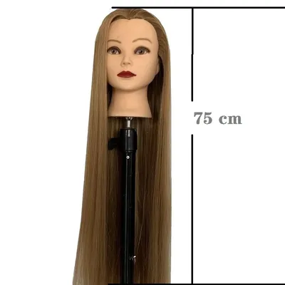 75cm Straight Hair Hairdressing Synthetic Training Mannequins Head For Makeup Hair braiding Practice