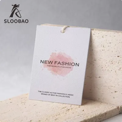 New eggshell texture Tag custom clothes price tag brand custom clothing store trademark logo design high-end women's men gener