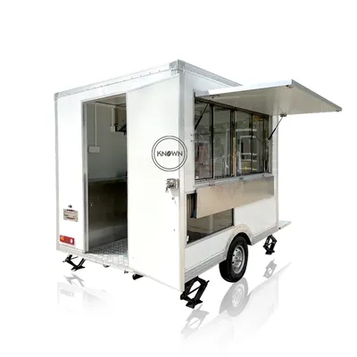 Promotion Fast Food Kiosk Outdoor Shopping Mall Stainless Steel Mirror Food Truck for Customizable