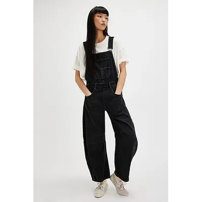 We The Free Good Luck Barrel Dungarees at Free People in Soundwave, Size: S Short