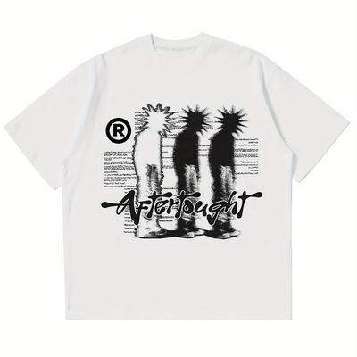 TEMU Letter Print Crew Neck T-shirt, Y2k Short Sleeve Top For , Women's Clothing Image