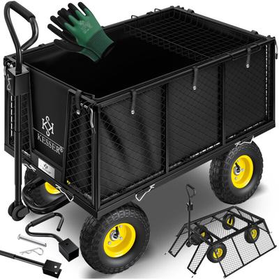 Bollerwagen 550 kg belastbar, Gartenwagen, Transportwagen, herausnehmbare Plane, vielseitig Image