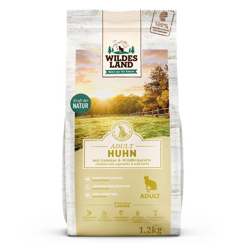 Sparpaket: 2x1,2kg Wildes Land Cat Huhn & Gartengemüse Katzenfutter trocken