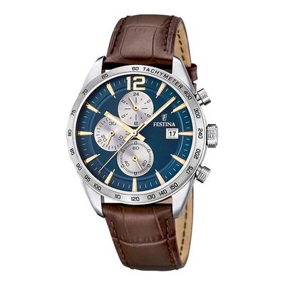Festina - Herren uhr Festina Timeless Chrono silber farbend - edelstahl und leder Herrenuhren 1 ct Image