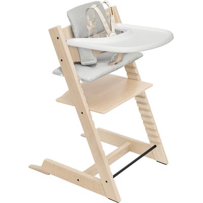 Tripp Trapp High Chair2 and Cushion with Stokke Tray - Natural / Nordic Grey