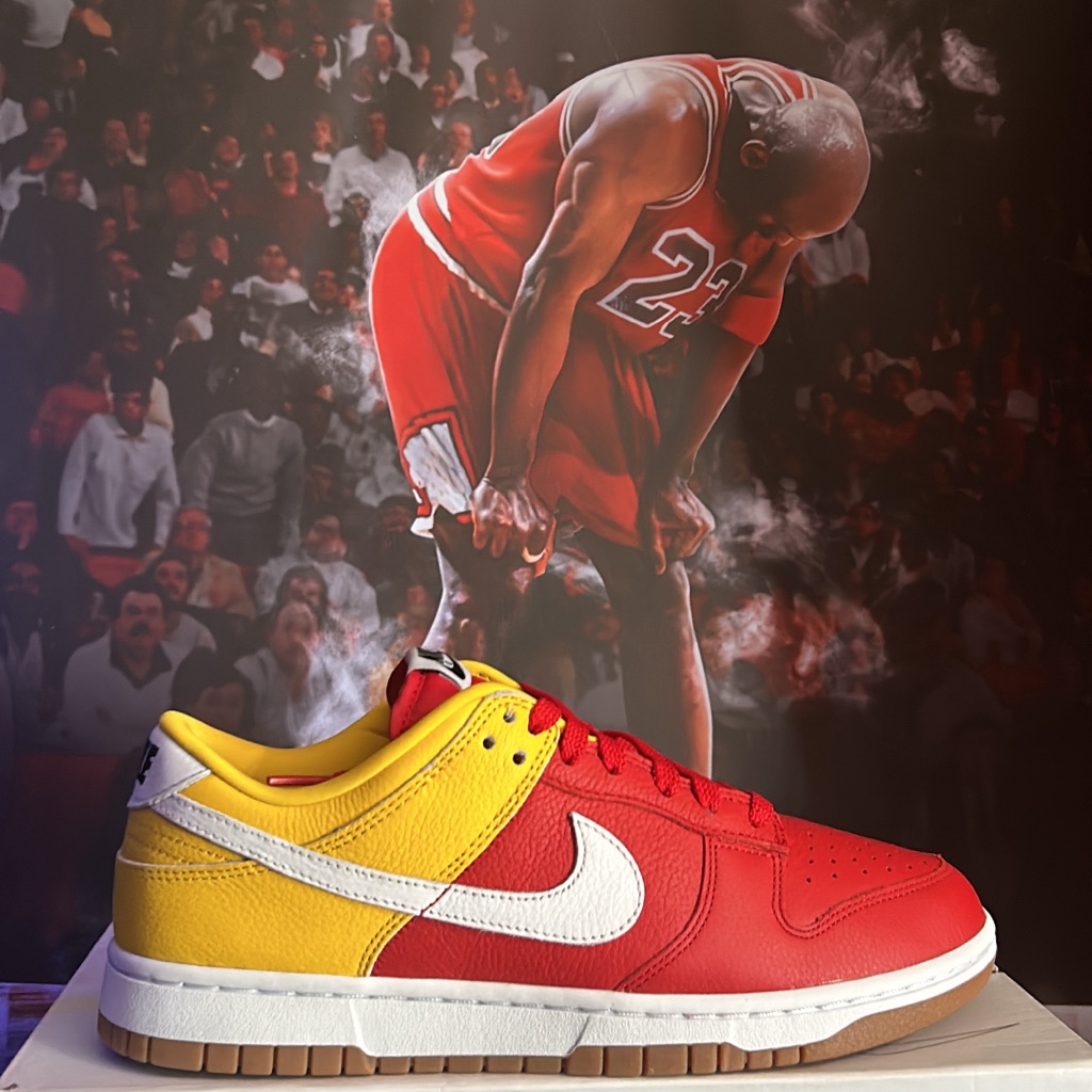 Nike Shoes | Customs Nike Dunk Low “Barcelona” Nike By You 8 Dm If Interested | Color: Red/Yellow | Size: 8