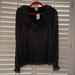 J. Crew Tops | J.Crew Beautiful Black With Pink V Neck Longsleeve Blouse With Ruffles Nwt | Color: Black/Pink | Size: L