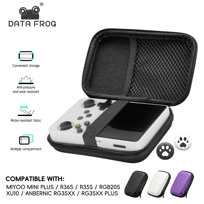 Daten Frosch Fall für anbernic rg35xx plus miyoo mini plus r36s r35s rgb20s xu10 Fälle Eva Abdeckung tragbare Tasche Gaming-Zubehör Image