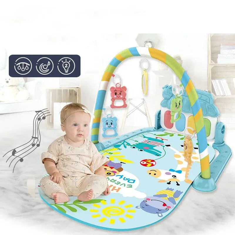 Baby Fitness Stand Spielzeug Neugeborenen 0-1 Jahr Altes Baby Musik Pedal Klavier Fitness Ausrüstung Klettern Matte Spielzeug Image