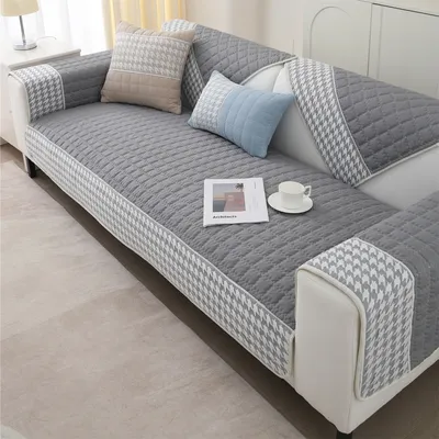 Houndstooth Lace Docor Quilting Sofa Coushion Cover Anti-Slip Sofa Slipcovers for Living Room Couch Seat covers Pet Friendly
